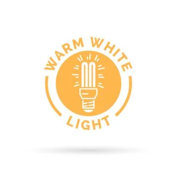 Warm white fluorescent CFL light symbol Stock Illustration