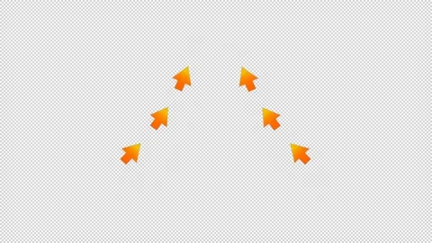 Warm wind orange arrow flowing upwards, alpha channel Stock Footage 237735402