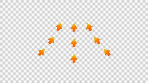 Warm wind orange arrow flowing upwards, alpha channel Stock Footage 237735417