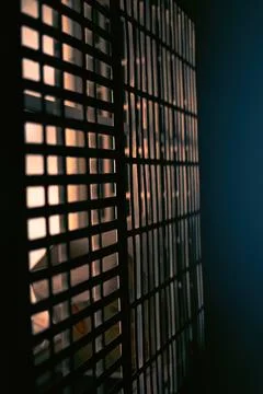 Warm window lighting in old apartment, Vietnam, Sai Gon Stock Photos