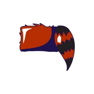 Warm winter fur hat with decorative fur tail Stock Illustration