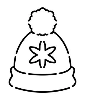 Warm Winter Hat Stencil for Decorating Gingerbread, Cookies and Other Illustrazione stock