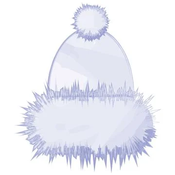 Warm winter hat on a transparent background in a watercolor manner in trendy Illustrazione stock