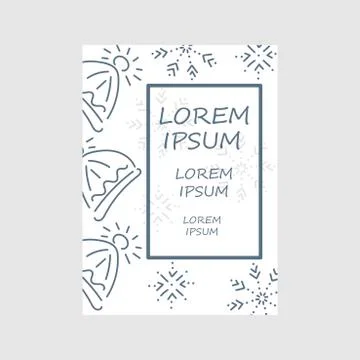 Warm winter knitted cap and snowflakes. Banner and tag template for handmade  Stock Illustration