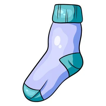 Warm winter sock. Fabric sock for winter and autumn. Stock Illustration