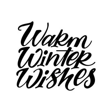 Warm winter wishes, isolated vector lettering illustration. Illustrazione stock