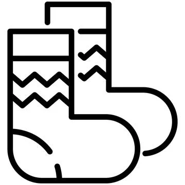 Warm Wool Socks Line Icon Vector with Editable Stroke Stock Illustration