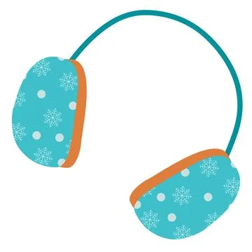 Warm Wool Winter Earmuffs or Headphones. Vector illustration isolated on white.  Stock Illustration
