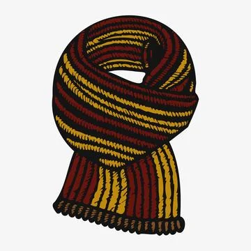 Warm woolen scarf. Vector flat illustration. Web banners, advertisements Stock Illustration
