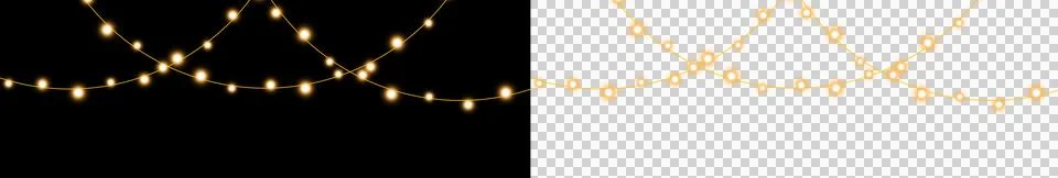 Warm Yellow Gold String Lights for Outdoor Décor Stock Illustration