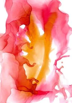 Warm yellow light in the middle of the rounded scarlet cloud Stock Photos