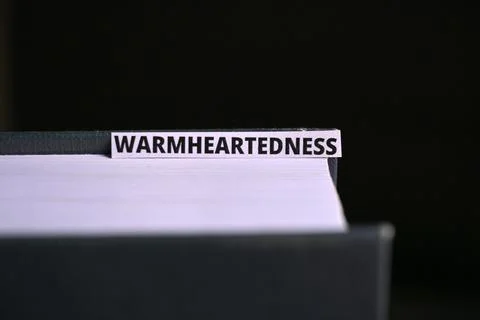 Warmheartedness Book Tab Symbolizing Kindness Compassion and Human Connection Stock Photos