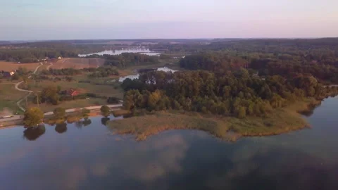 Warmia and Mazury from above - landscape with lake. Stock Footage 250993853