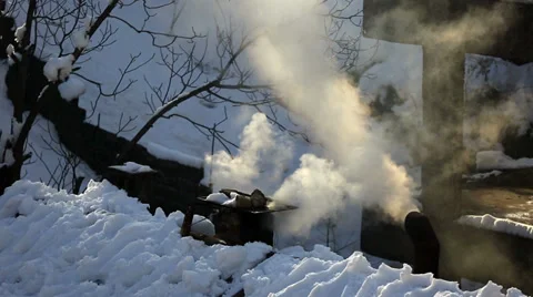 Warming and air pollution at winter 1 Stock Footage 33548344