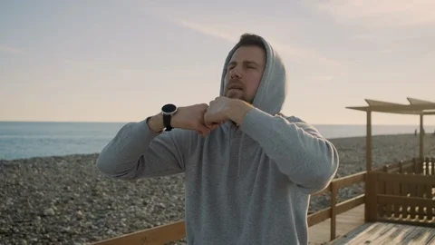 Warming up with arm exercise Stock Footage 118405449