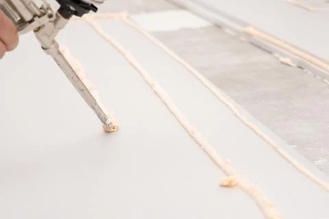 Warming concrete floor concept Stock Photos