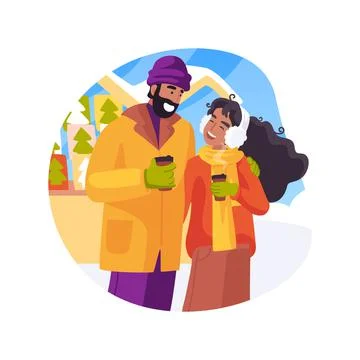 Warming drinks isolated cartoon vector illustration. Stock Illustration