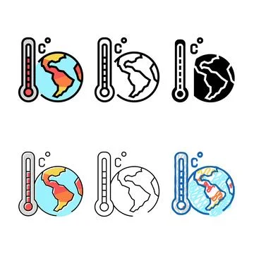 Warming effect color icon minimal vector Stock Illustration