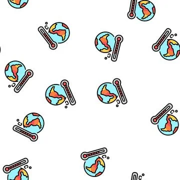 Warming effect vector seamless pattern Stock Illustration
