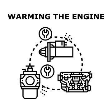 Warming engine preparing for car transport Stock Illustration