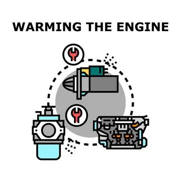 Warming engine preparing for car transport Stock Illustration