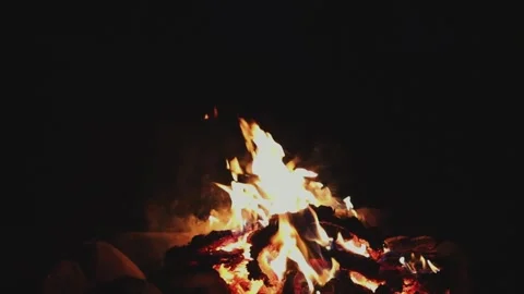 Warming fire in the fireplace. Video stock 318054725