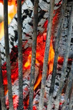 A warming fireplace Stock Photos