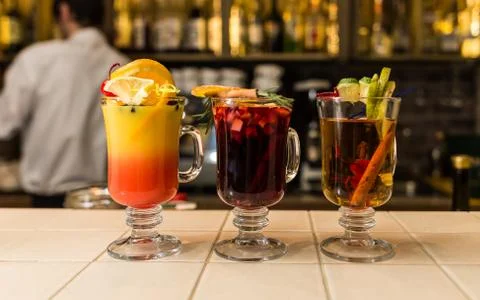 Warming fruit teas Stock Photos