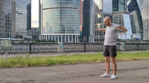 Warming up the joints of the hands of a young man of Slavic appearance Stock Footage 201303384