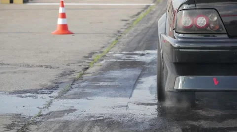 Warming racing rubber Stock Footage 66446804