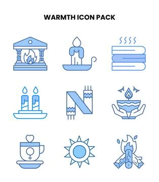 Warmth Blue Graphics Icons Pack Stock Illustration