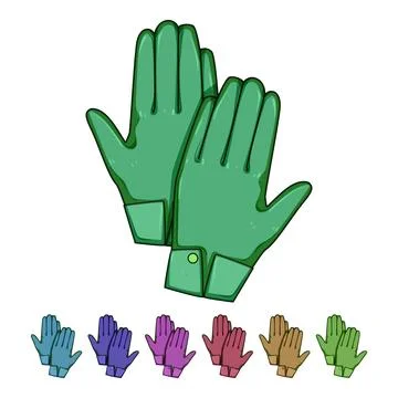 Warmth leather gloves cartoon vector graphic イラスト素材