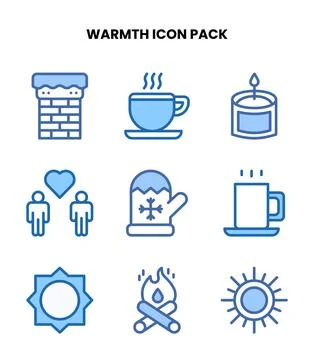 Warmth Two Colour Scalable Icons Pack Stock Illustration