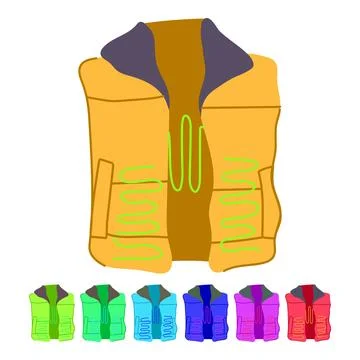 Warmth vest heated vector cartoon graphic Stock Illustration