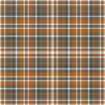 Warmtoned plaid pattern in gray and orange, evokes a cozy, rustic feel. Ideal Stock Illustration