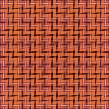 Warmtoned plaid pattern. Seamless fabric texture in orange, plum, and brown.  스톡 일러스트