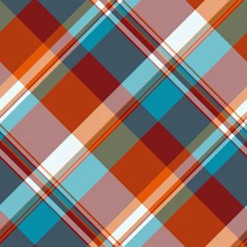 Warmtoned plaid pattern. A versatile, diagonal textile design with shades of  Stock Illustration