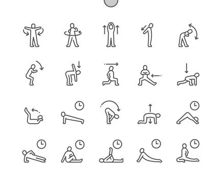 Warmup and stretching exercise. Chest stretch. Stock Illustration