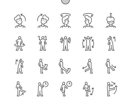 Warmup and stretching exercise. Torso rotations. Stock Illustration