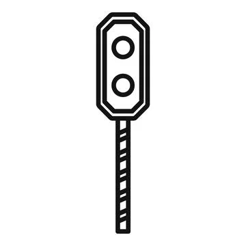 Warn lights on railway crossing icon outline vector. Object warn Stock Illustration