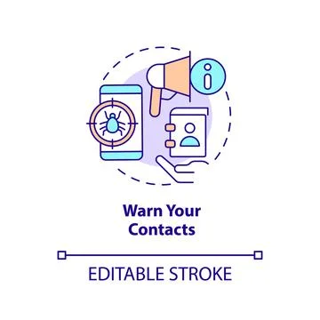 Warn your contacts concept icon Stock Illustration