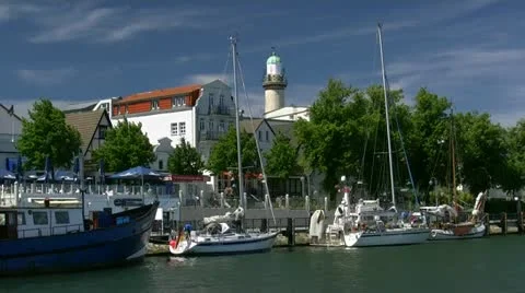 Warnemünde Alter Strom, Baltic Sea - Northern Germany 스톡 동영상 12411186