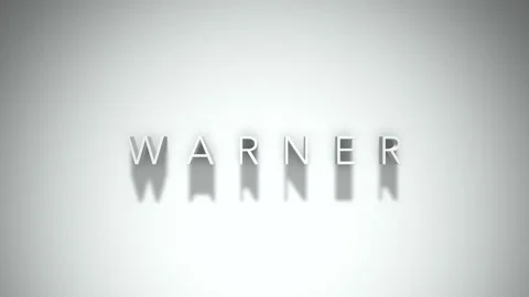 Warner 3D title animation with shadows on a white background Stock Footage 297390082