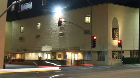 Warner Bros Studios at night (time lapse) Stock-Footage 85137528