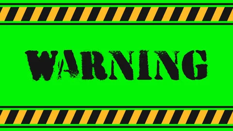 Warning 1 (Green Screen) Video stock 272120920