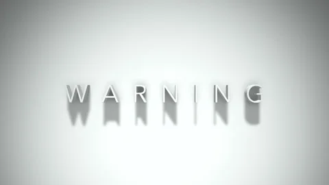 Warning 3D title animation with shadows on a white background Video stock 297518311