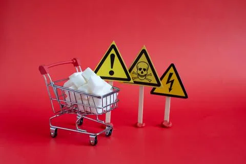 Warning about the dangers of sugar Stock Photos