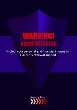 Warning about virus attack to protect information. Illustration Stock Illustration