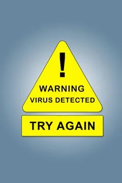 Warning about virus attack to protect information. Illustration Illustrazione stock