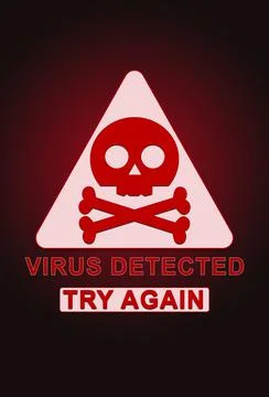 Warning about virus attack to protect information. Illustration Illustrazione stock